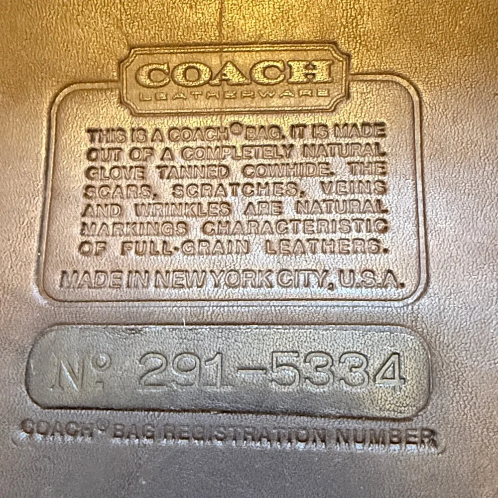 Vintage Coach slim clutch large 9555 MOCHA GLUE IN REGISTRATION NEW YORK CITY